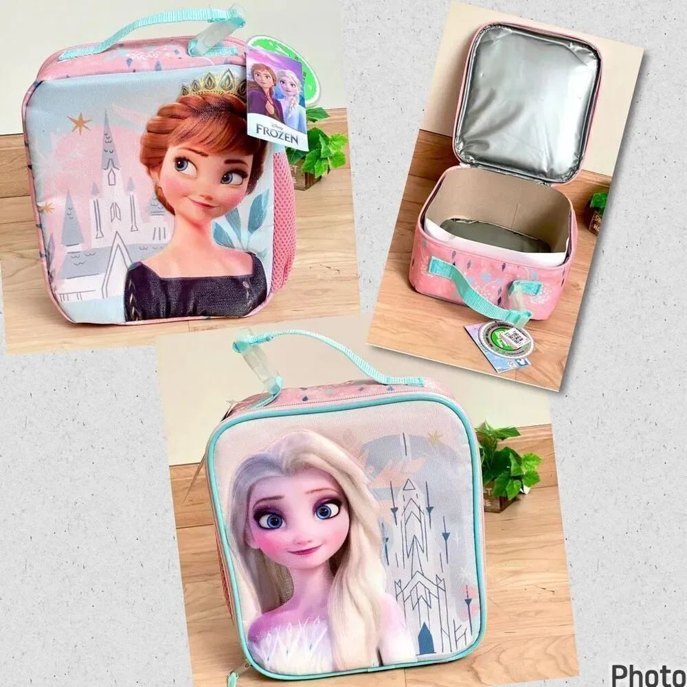 NWT Gorgeous Disney FROZEN Elsa & Anna Insulated Lunch Box w Water Bottle Pocket